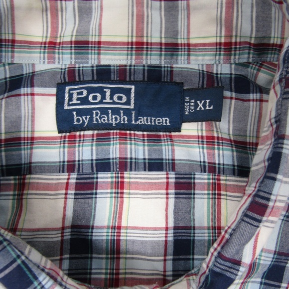 Polo Ralph Lauren Size XL Plaid Shirt Blue Red - Picture 5 of 5